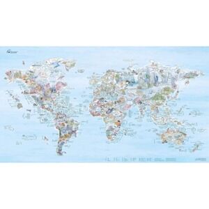 Awesome Maps Divemap Microfiber Tapestry 500 Spots To Dive World Map Blue Scuba